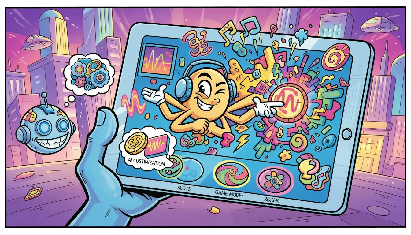 Futuristic audio technology interface displaying AI-driven sound customization for casino games