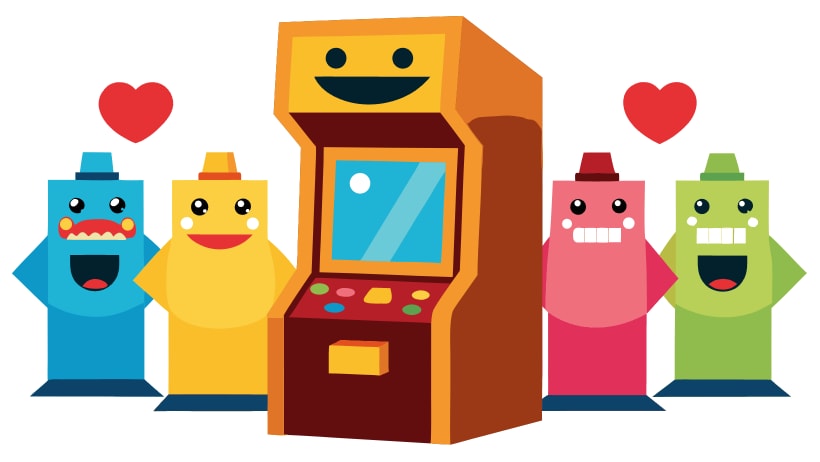 Arcade casino games featuring toilet humor elements